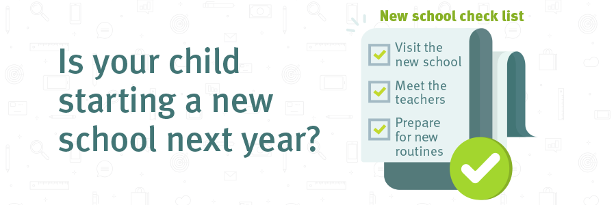 Is your child starting a new school next year? 3 point checklist — Visit the new school, Meet the teachers, Prepare for new routines